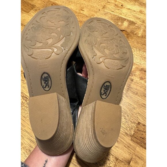 SOFFT Mendi Crossover Slingback Sandal Black Leather  Size 8.5M - Picture 7 of 9